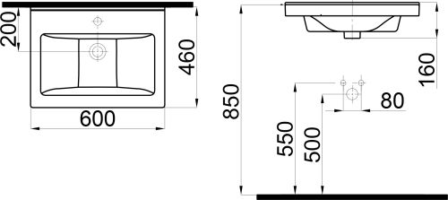 Мебельная раковина STWORKI 60 K0201-0605 в Ставрополе